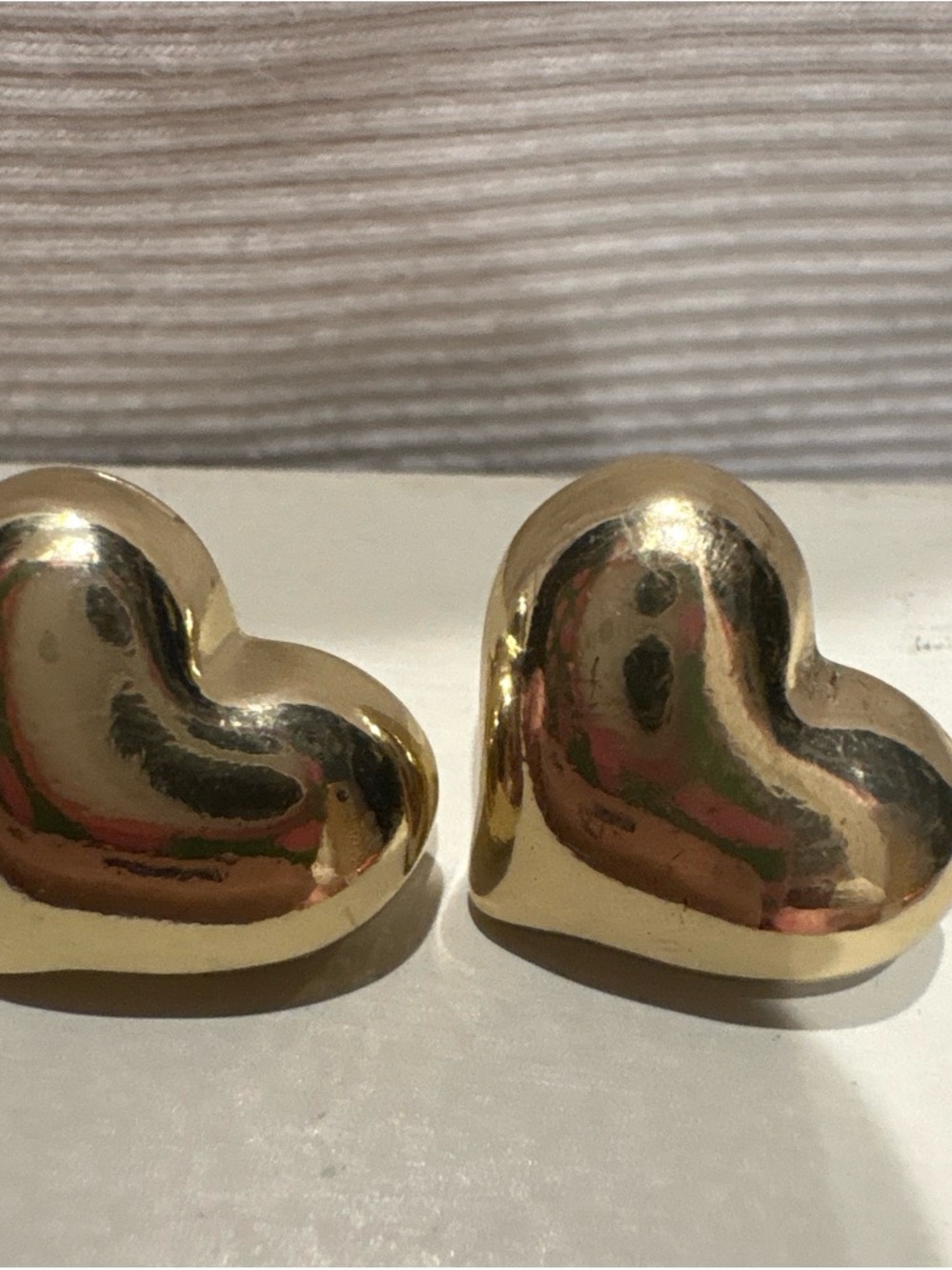 Gold Heart Stud Earrings - Classic Women's Jewelry